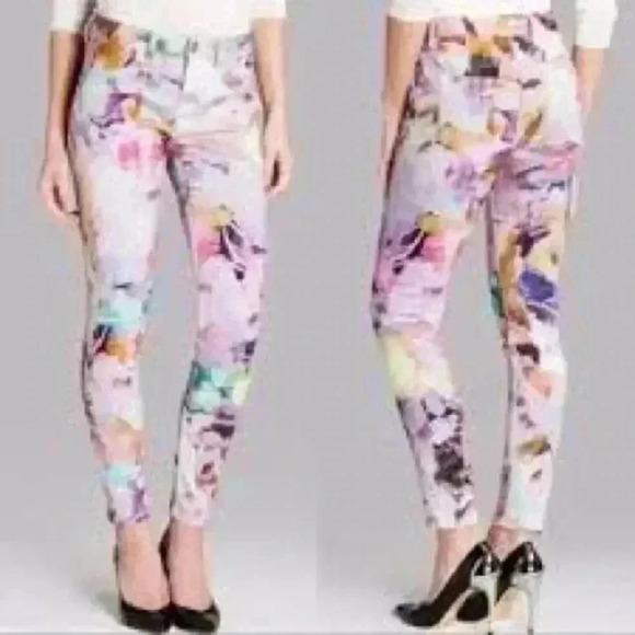 Ted Baker London Denim - Ted Baker Electric Daydream Floral Multicolor Y2K Retro Skinny Stretch Jeans 25